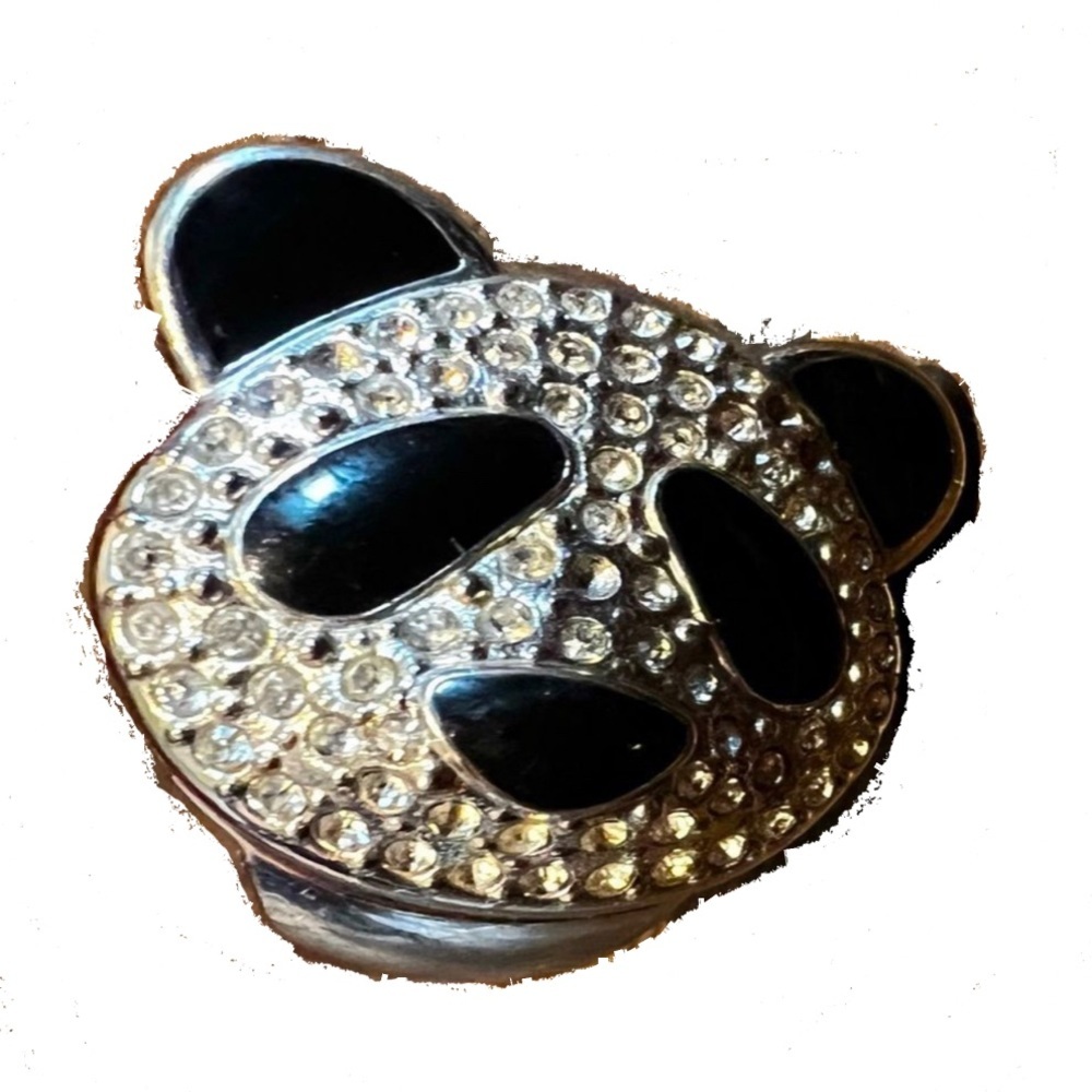 Panda Ring with Watch on inside and Adjustable Band